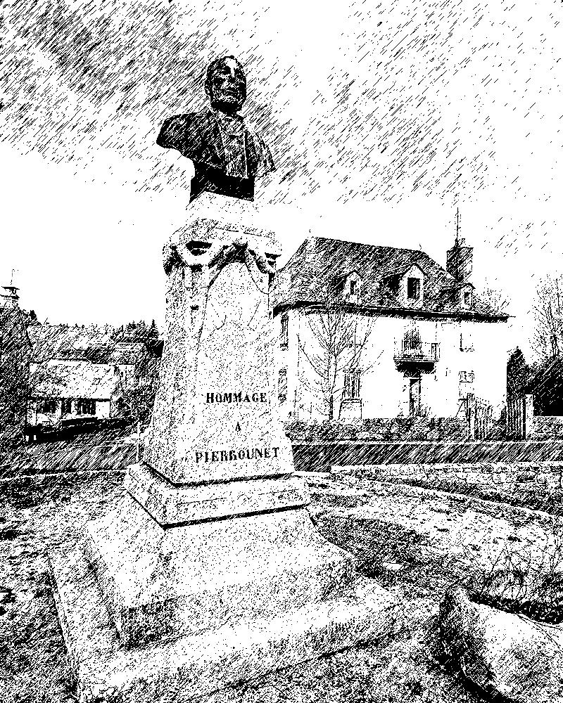 Sur l'Aubrac, en Lozère, le rebouteux PIERROUNET (1832-1907) a sa statue au centre du village